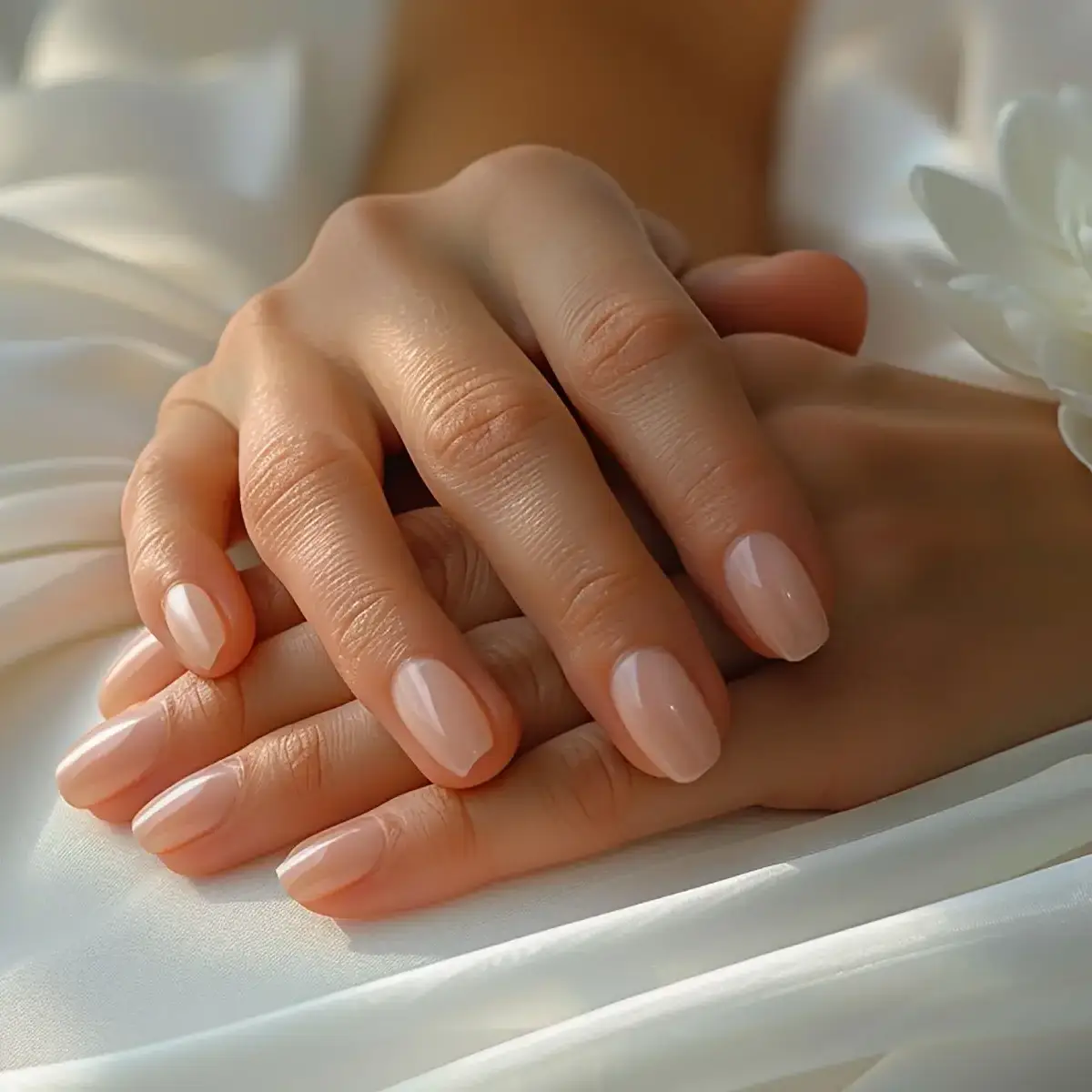 brides-manicure-is-adorned-with-white-flower (2)